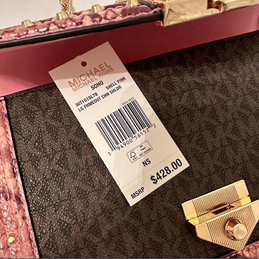 Michael Kors Soho Pink and Gold Shoulder Bag